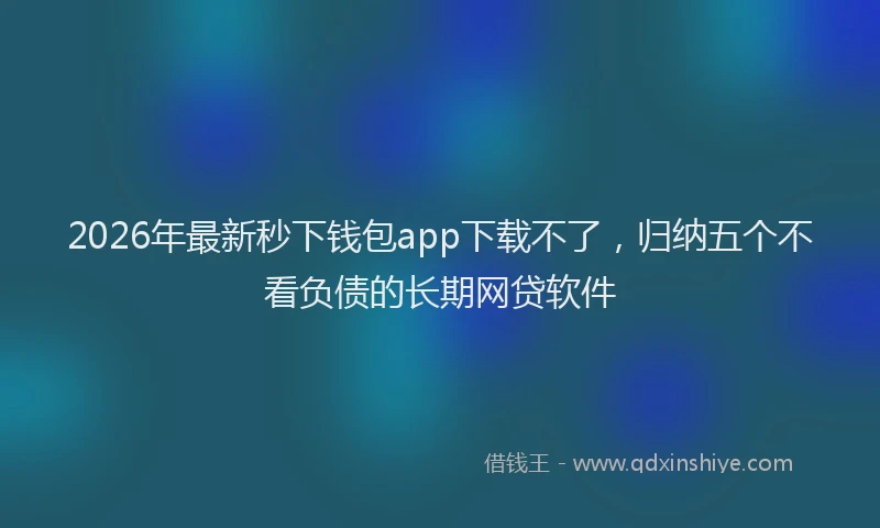 2026年最新秒下钱包app下载不了，归纳五个不看负债的长期网贷软件