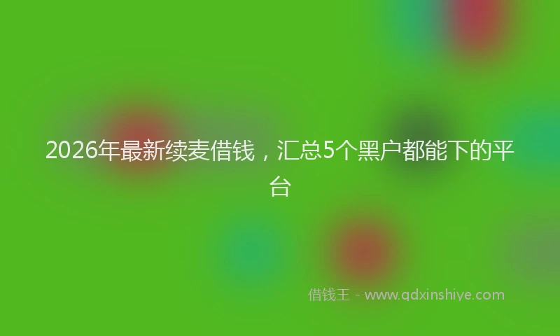 2026年最新续麦借钱，汇总5个黑户都能下的平台