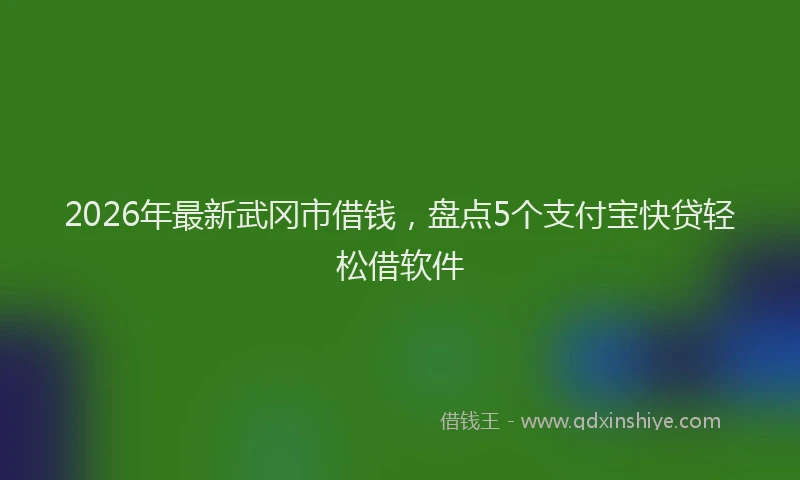 2026年最新武冈市借钱，盘点5个支付宝快贷轻松借软件