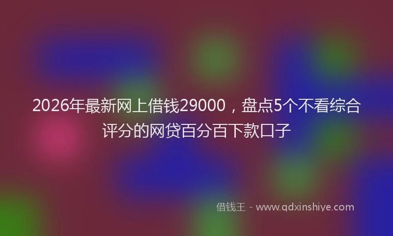 2026年最新网上借钱29000，盘点5个不看综合评分的网贷百分百下款口子