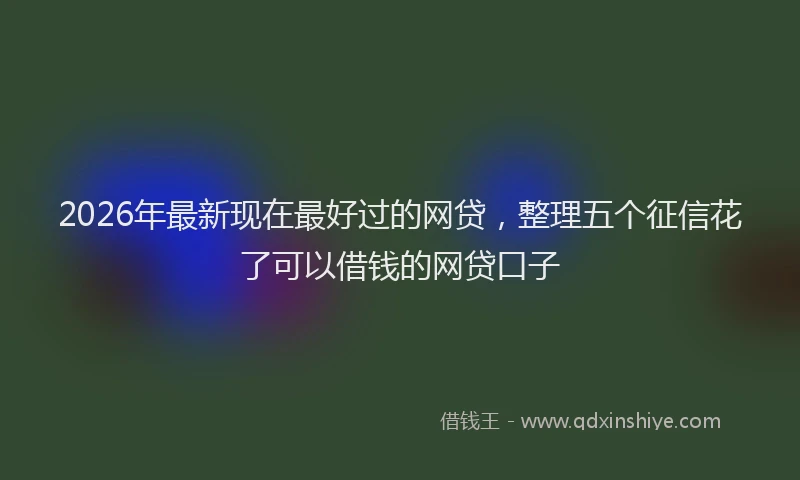 2026年最新现在最好过的网贷，整理五个征信花了可以借钱的网贷口子