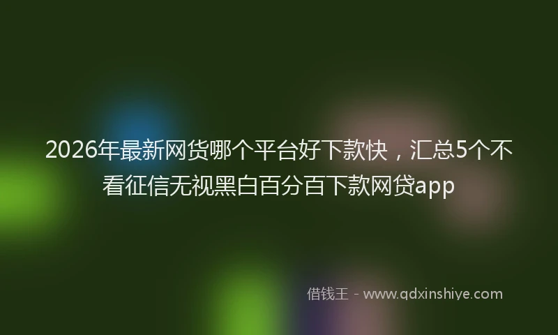 2026年最新网货哪个平台好下款快，汇总5个不看征信无视黑白百分百下款网贷app