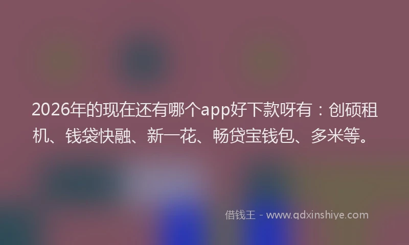2026年的现在还有哪个app好下款呀有：创硕租机、钱袋快融、新一花、畅贷宝钱包、多米等。