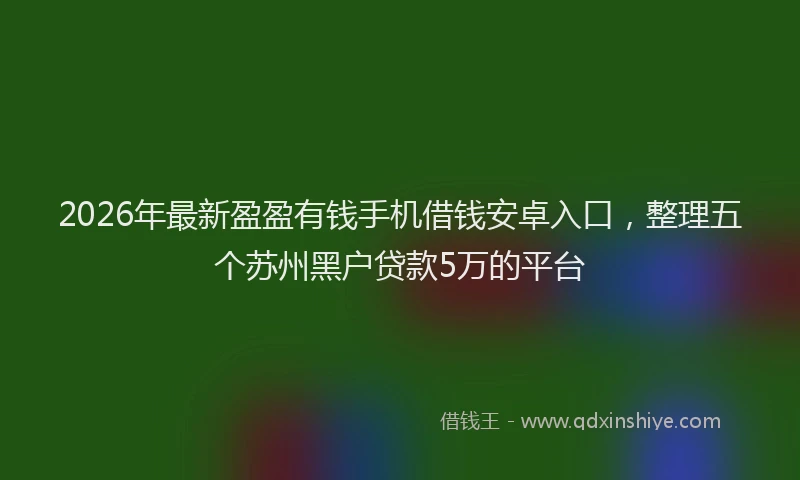 2026年最新盈盈有钱手机借钱安卓入口，整理五个苏州黑户贷款5万的平台
