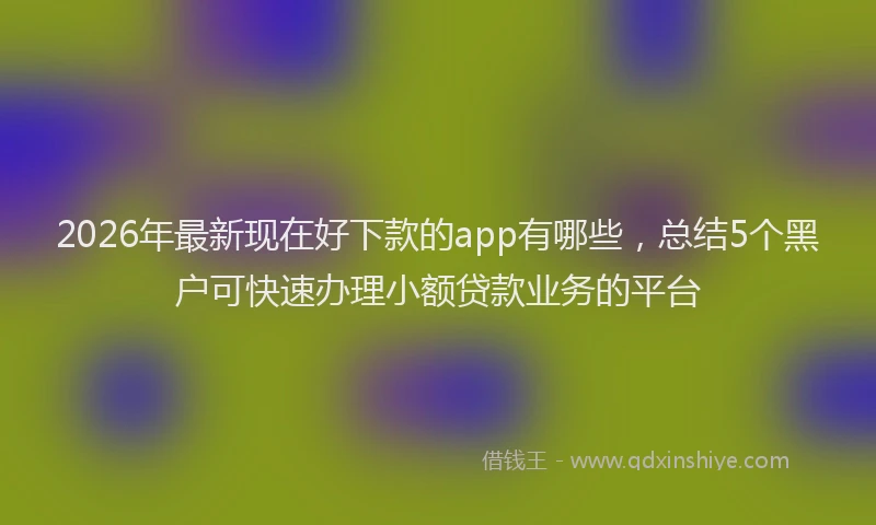 2026年最新现在好下款的app有哪些，总结5个黑户可快速办理小额贷款业务的平台