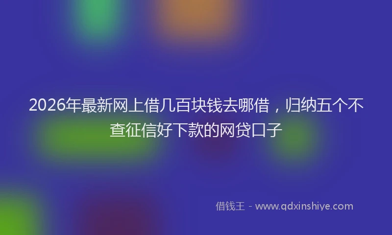 2026年最新网上借几百块钱去哪借，归纳五个不查征信好下款的网贷口子