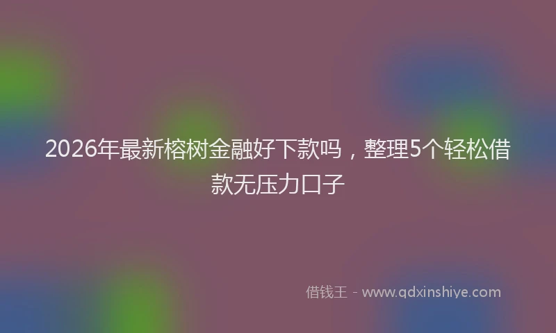 2026年最新榕树金融好下款吗，整理5个轻松借款无压力口子
