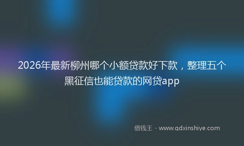 2026年最新柳州哪个小额贷款好下款，整理五个黑征信也能贷款的网贷app