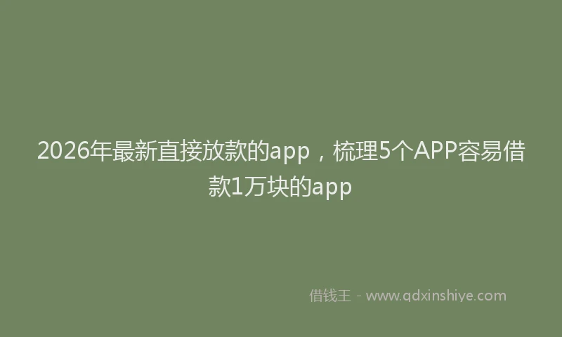 2026年最新直接放款的app，梳理5个APP容易借款1万块的app