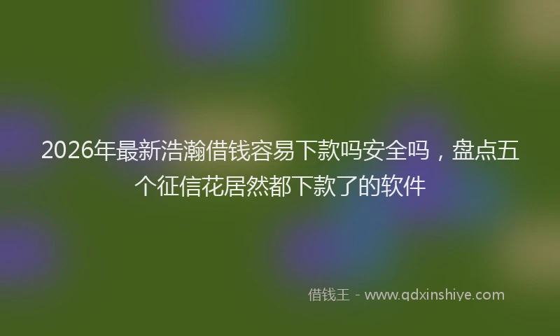 2026年最新浩瀚借钱容易下款吗安全吗，盘点五个征信花居然都下款了的软件