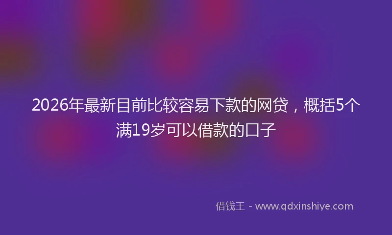 2026年最新目前比较容易下款的网贷，概括5个满19岁可以借款的口子