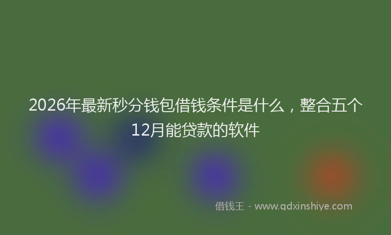 2026年最新秒分钱包借钱条件是什么，整合五个12月能贷款的软件
