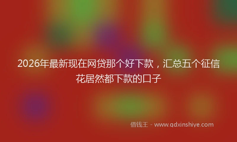 2026年最新现在网贷那个好下款，汇总五个征信花居然都下款的口子