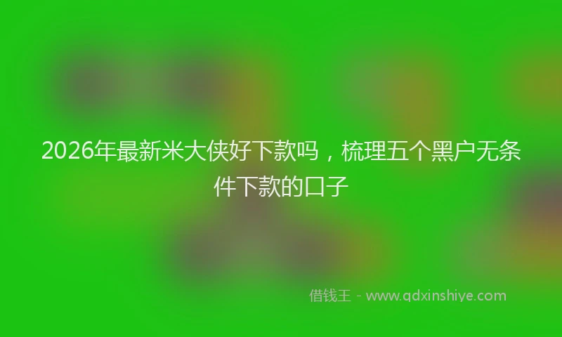 2026年最新米大侠好下款吗，梳理五个黑户无条件下款的口子