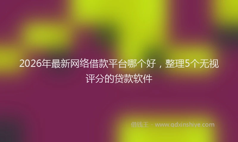 2026年最新网络借款平台哪个好，整理5个无视评分的贷款软件