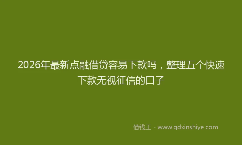 2026年最新点融借贷容易下款吗，整理五个快速下款无视征信的口子