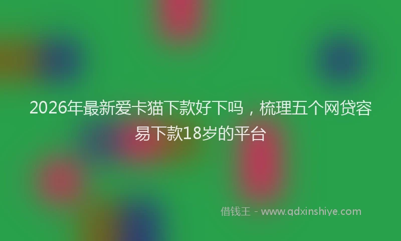 2026年最新爱卡猫下款好下吗，梳理五个网贷容易下款18岁的平台