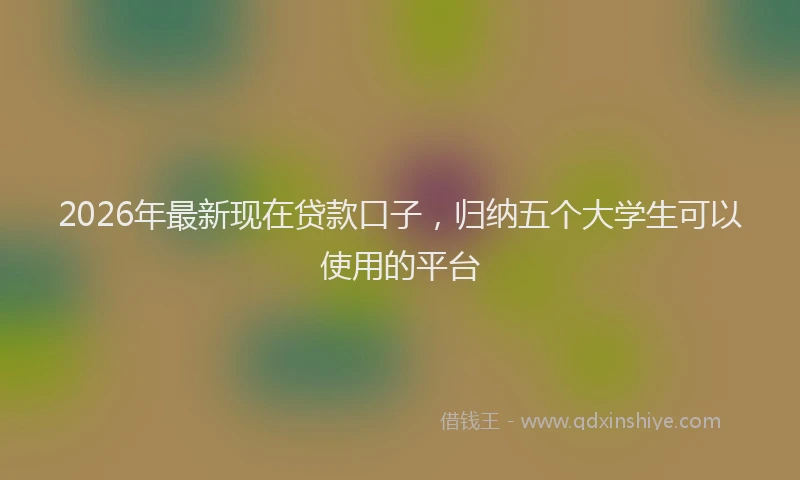 2026年最新现在贷款口子，归纳五个大学生可以使用的平台