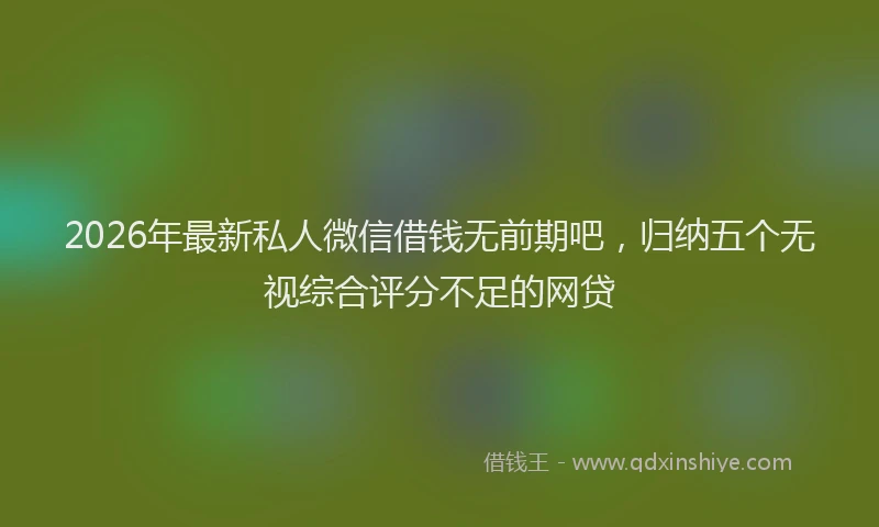 2026年最新私人微信借钱无前期吧，归纳五个无视综合评分不足的网贷