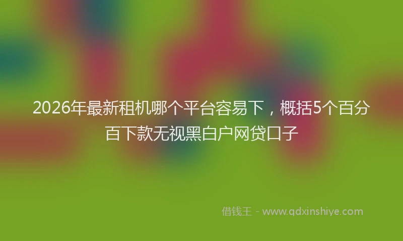 2026年最新租机哪个平台容易下，概括5个百分百下款无视黑白户网贷口子