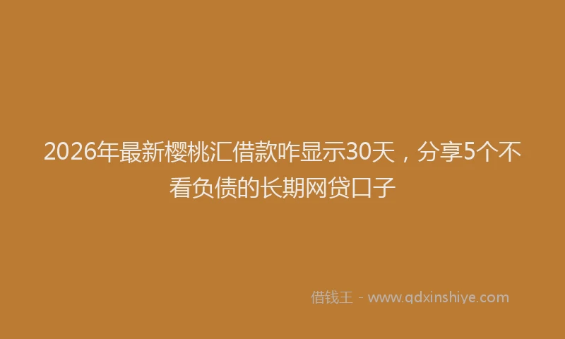 2026年最新樱桃汇借款咋显示30天，分享5个不看负债的长期网贷口子