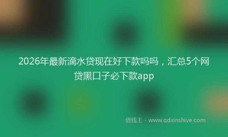 2026年最新滴水贷现在好下款吗吗，汇总5个网贷黑口子必下款app