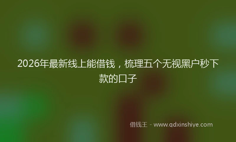 2026年最新线上能借钱，梳理五个无视黑户秒下款的口子