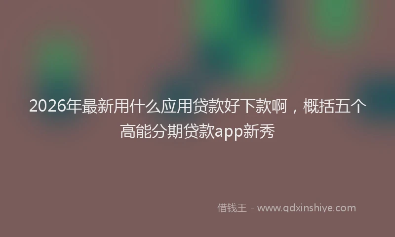 2026年最新用什么应用贷款好下款啊，概括五个高能分期贷款app新秀