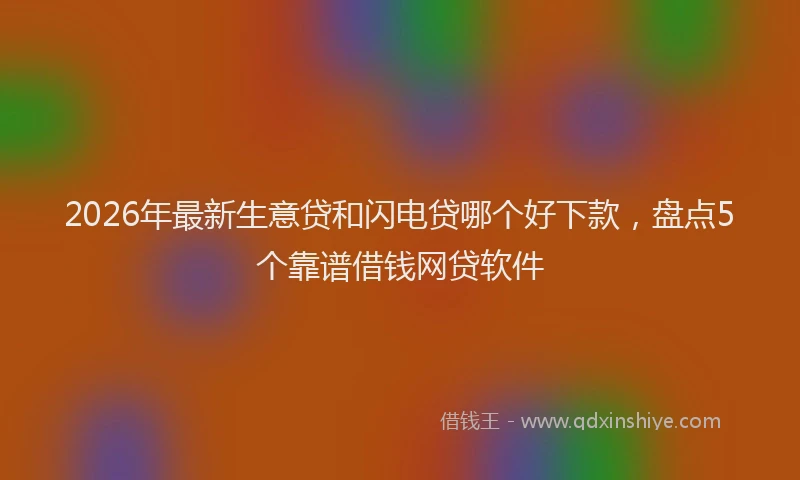 2026年最新生意贷和闪电贷哪个好下款，盘点5个靠谱借钱网贷软件