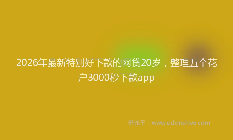 2026年最新特别好下款的网贷20岁，整理五个花户3000秒下款app