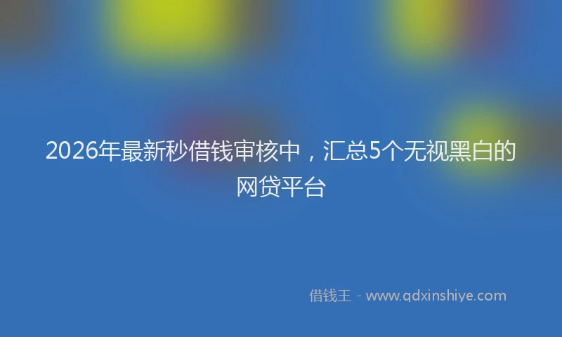 2026年最新秒借钱审核中，汇总5个无视黑白的网贷平台