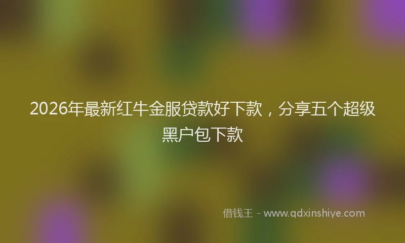 2026年最新红牛金服贷款好下款，分享五个超级黑户包下款