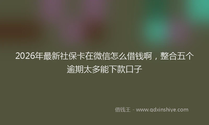 2026年最新社保卡在微信怎么借钱啊，整合五个逾期太多能下款口子