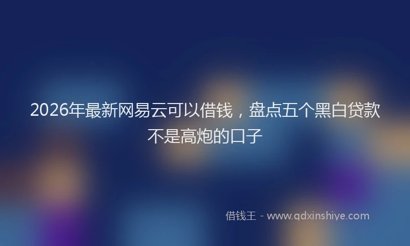 2026年最新网易云可以借钱，盘点五个黑白贷款不是高炮的口子