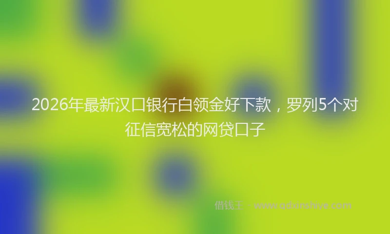 2026年最新汉口银行白领金好下款，罗列5个对征信宽松的网贷口子