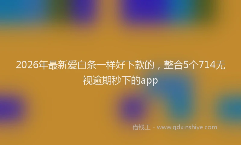 2026年最新爱白条一样好下款的，整合5个714无视逾期秒下的app