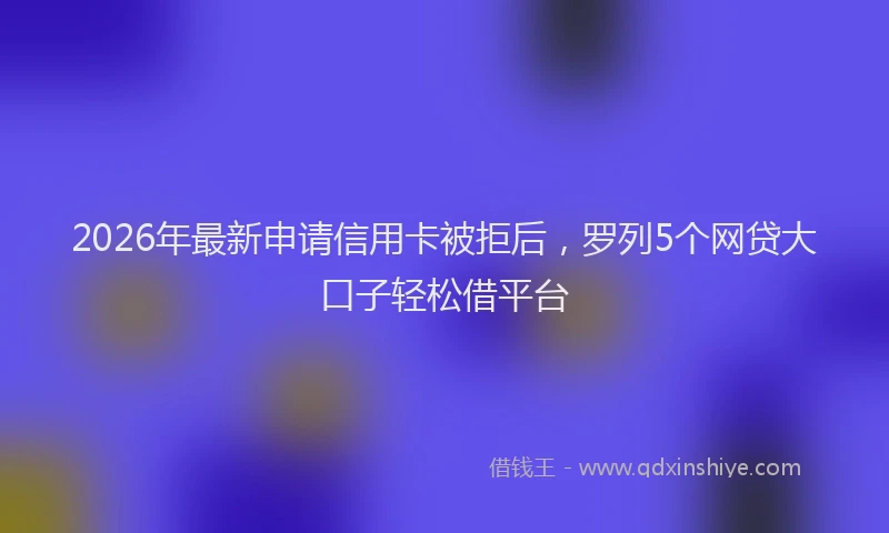 2026年最新申请信用卡被拒后，罗列5个网贷大口子轻松借平台
