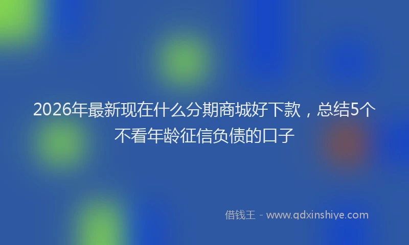 2026年最新现在什么分期商城好下款，总结5个不看年龄征信负债的口子