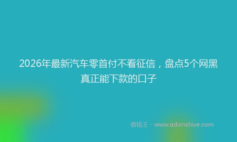 2026年最新汽车零首付不看征信，盘点5个网黑真正能下款的口子