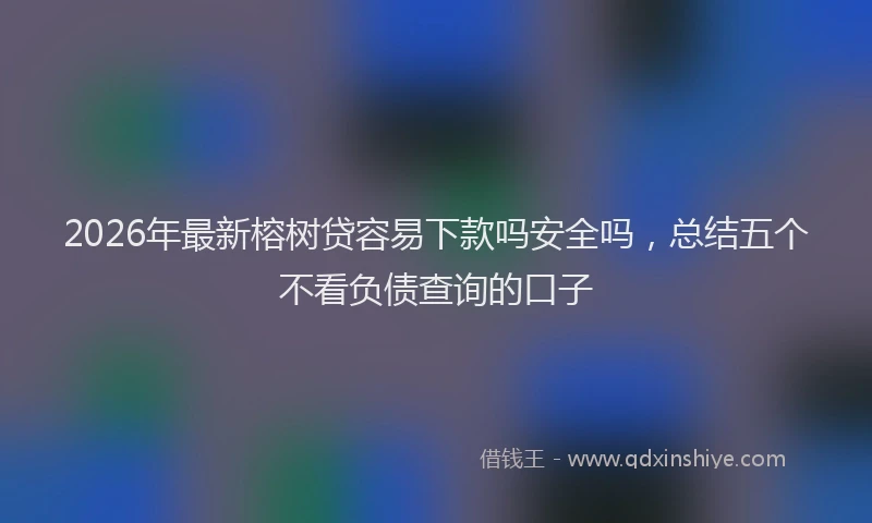 2026年最新榕树贷容易下款吗安全吗，总结五个不看负债查询的口子
