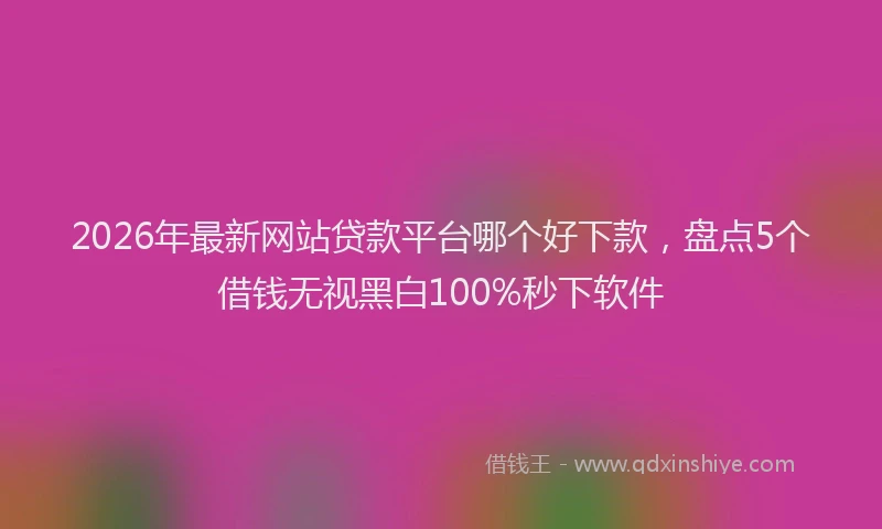 2026年最新网站贷款平台哪个好下款，盘点5个借钱无视黑白100%秒下软件