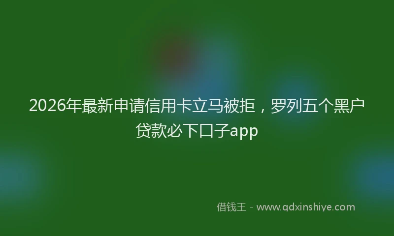 2026年最新申请信用卡立马被拒，罗列五个黑户贷款必下口子app