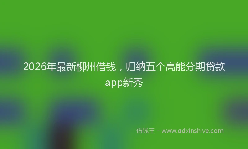 2026年最新柳州借钱，归纳五个高能分期贷款app新秀