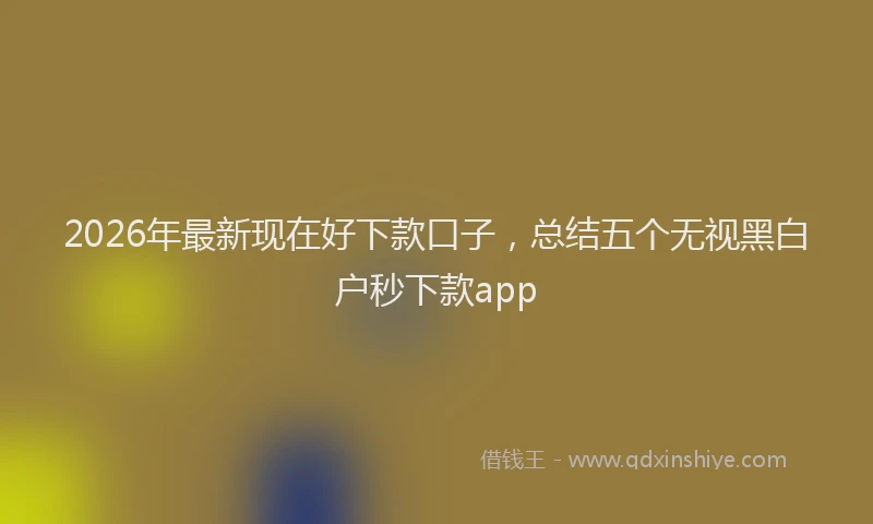 2026年最新现在好下款口子，总结五个无视黑白户秒下款app