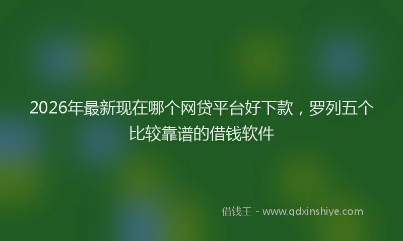 2026年最新现在哪个网贷平台好下款，罗列五个比较靠谱的借钱软件