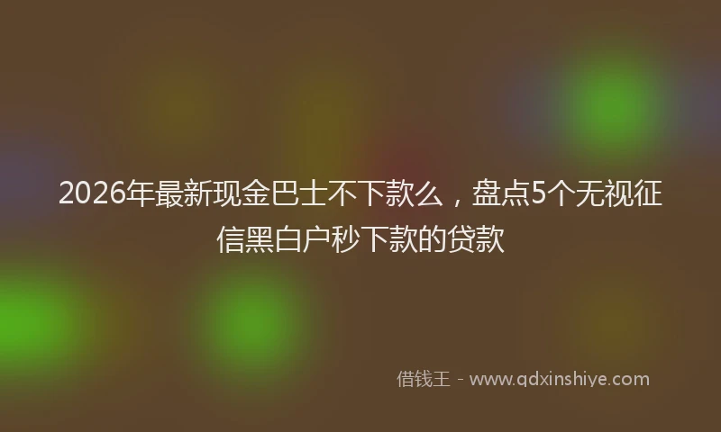 2026年最新现金巴士不下款么，盘点5个无视征信黑白户秒下款的贷款