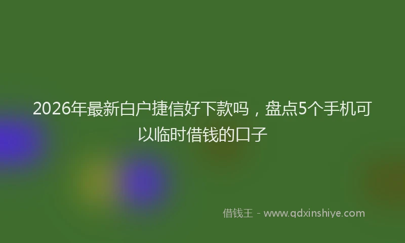 2026年最新白户捷信好下款吗，盘点5个手机可以临时借钱的口子