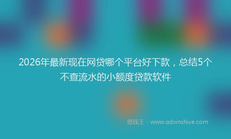 2026年最新现在网贷哪个平台好下款，总结5个不查流水的小额度贷款软件