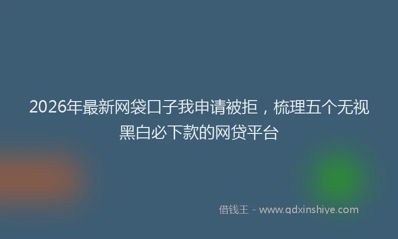 2026年最新网袋口子我申请被拒，梳理五个无视黑白必下款的网贷平台