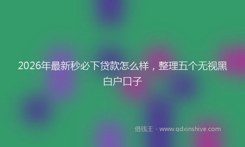 2026年最新秒必下贷款怎么样，整理五个无视黑白户口子